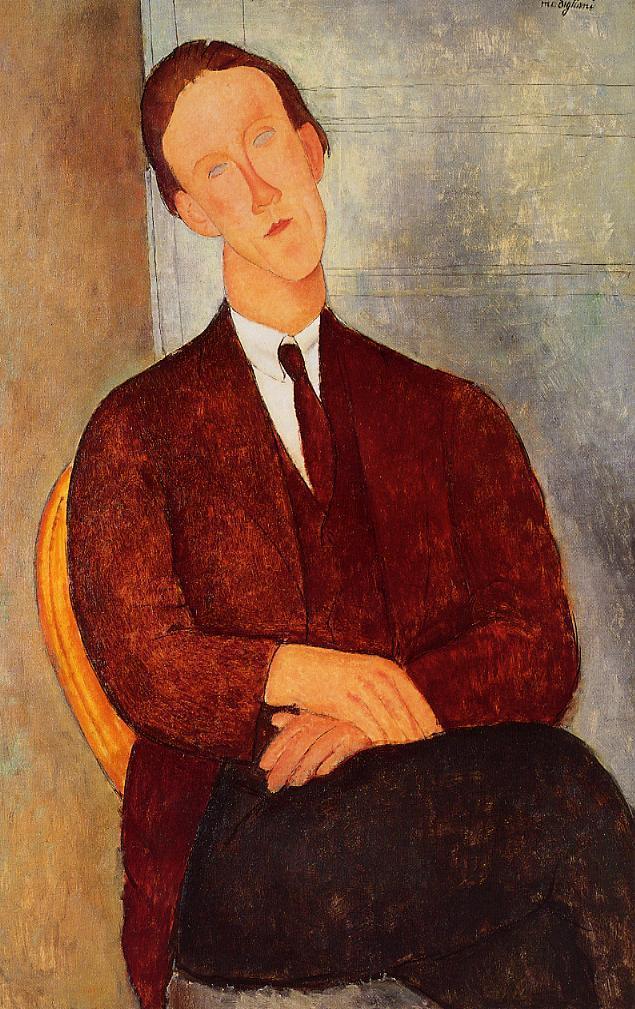 Portrait of Morgan Russell - Amedeo Modigliani Paintings